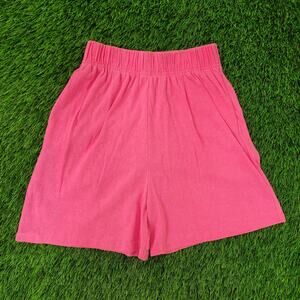 Vintage 70s Neon Pink Shorts Women S/M Summer High-Waist USA